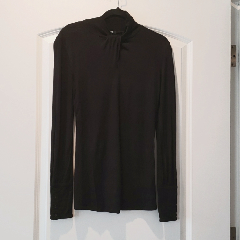 Black high-neck blouse